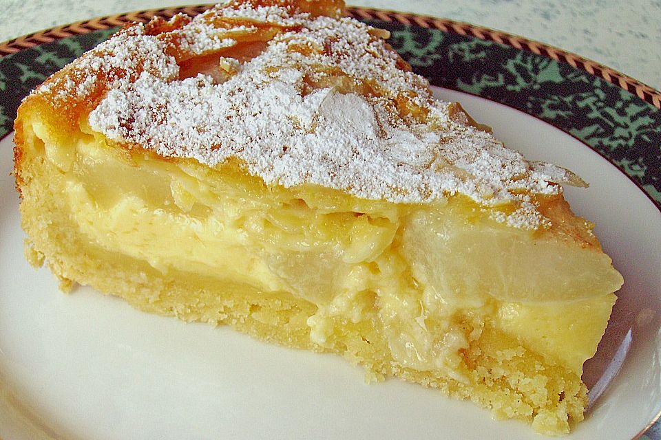 Birnenkuchen mit Vanilleguss