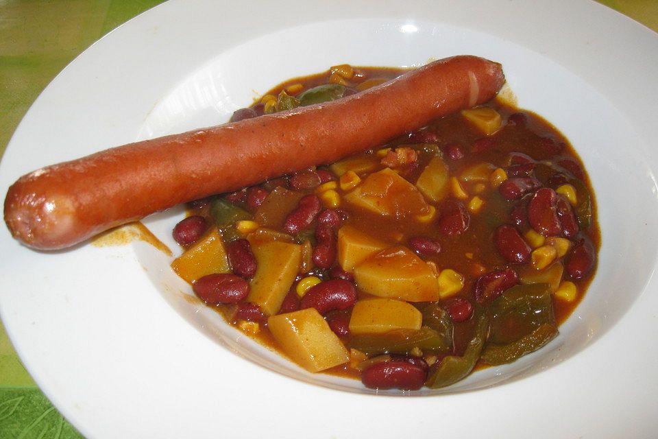 Scharfe Mais - Bohnensuppe