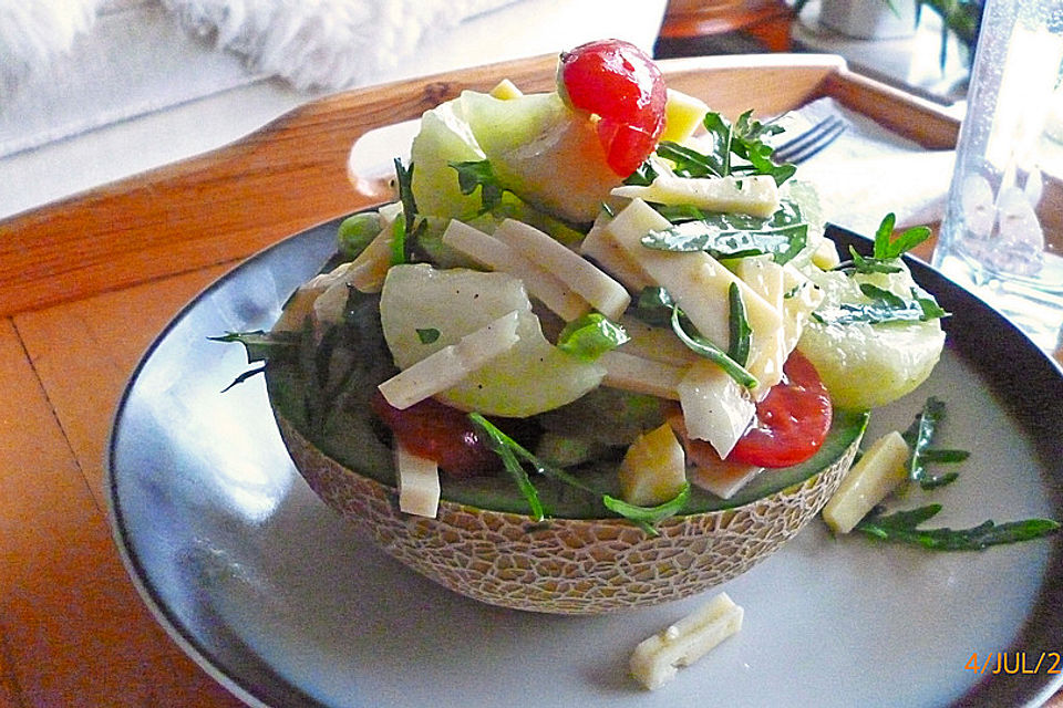 Melonensalat mit Käse