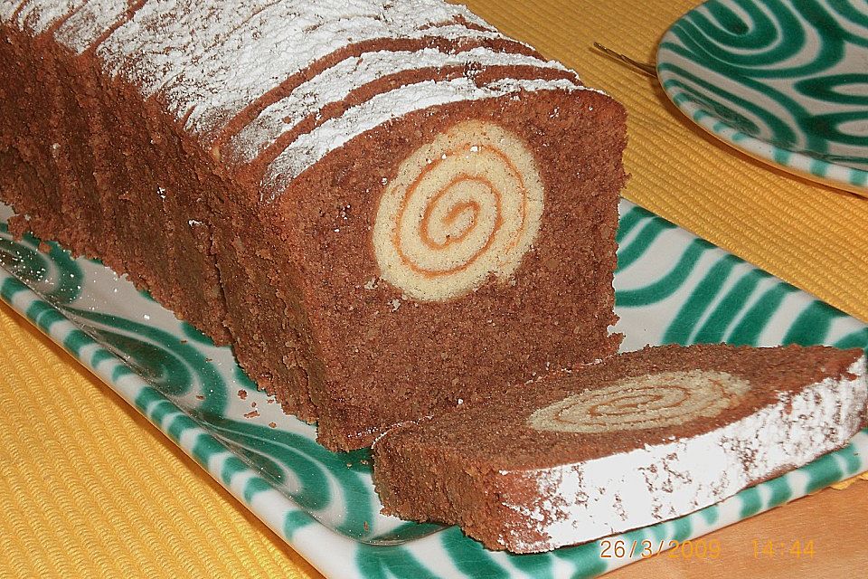 Rouladen - Schoko - Nusskuchen