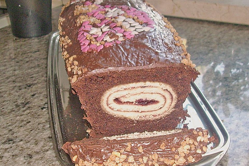 Rouladen - Schoko - Nusskuchen