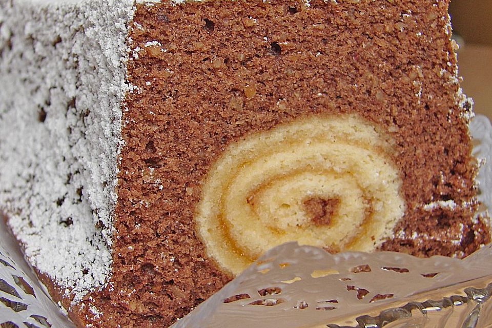 Rouladen - Schoko - Nusskuchen