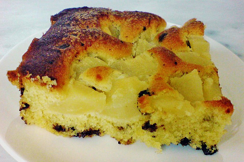 Birnenkuchen mit Schokotropfen