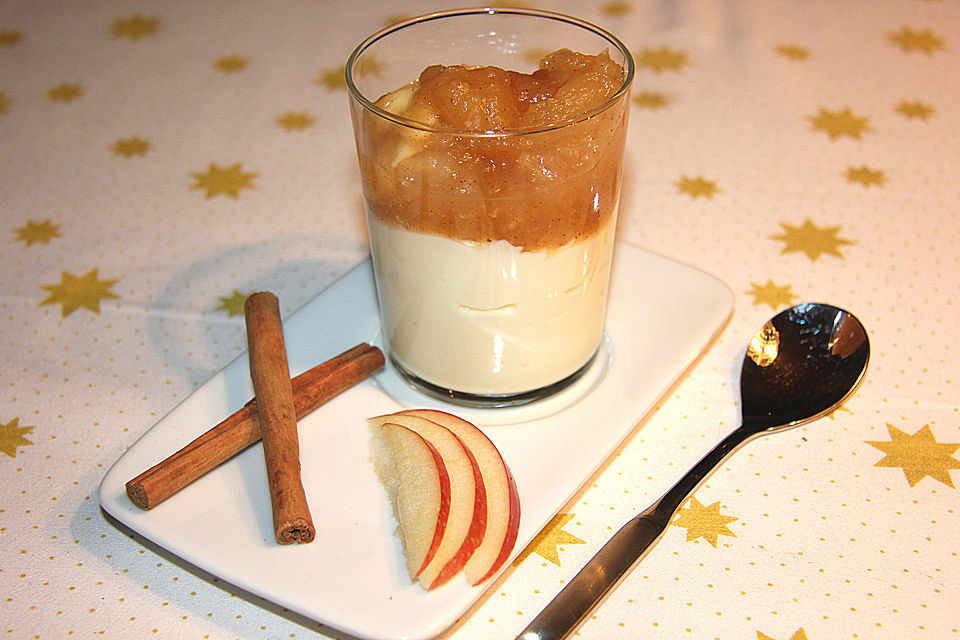 Vanillequarkcreme mit Zimtäpfelchen