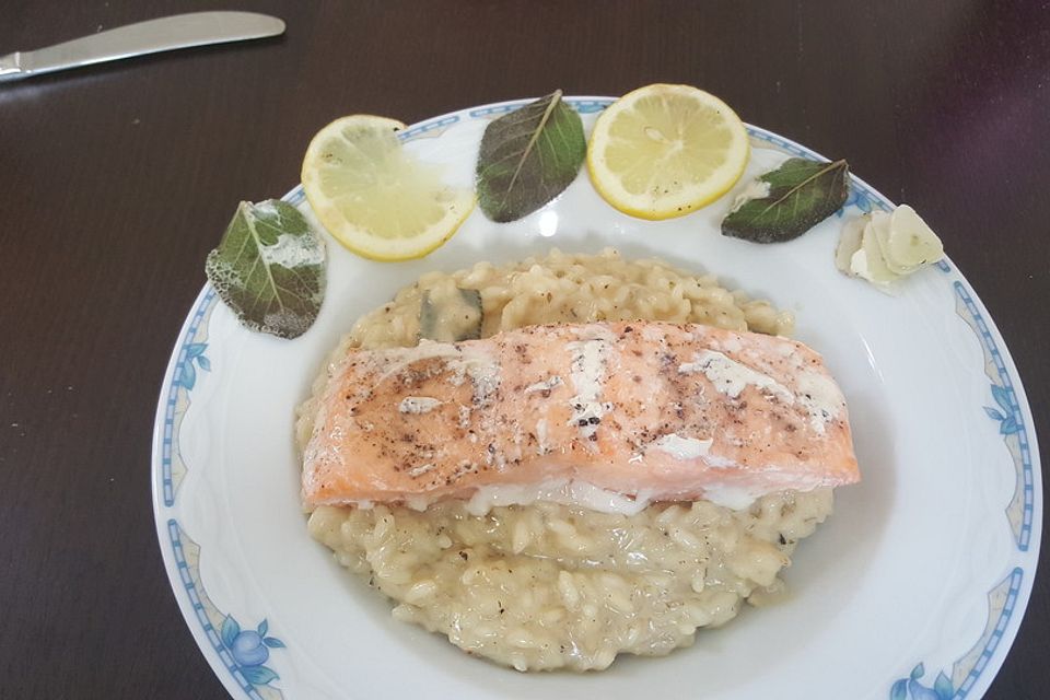 Gorgonzola - Risotto mit Lachs