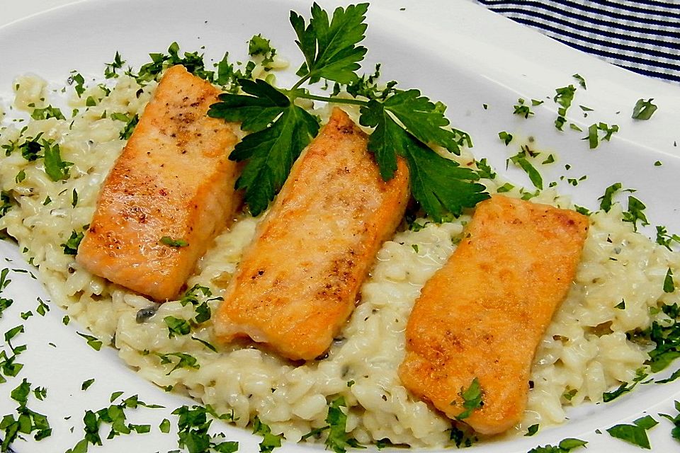 Gorgonzola - Risotto mit Lachs