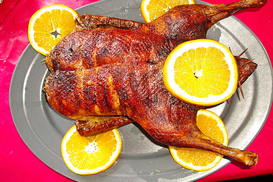 Ente mit Orangen