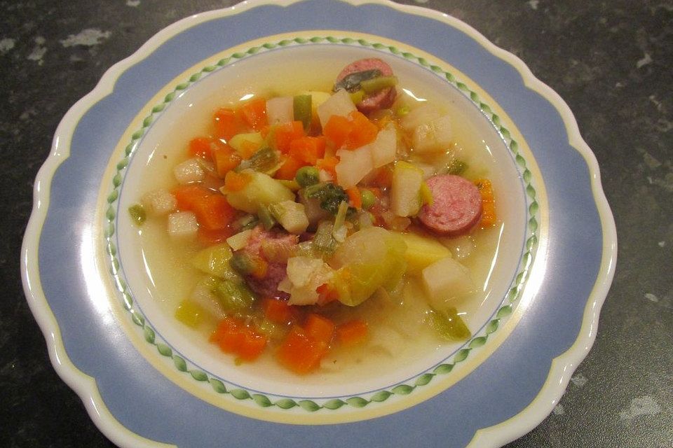 Gemüsesuppe mit Kasseler