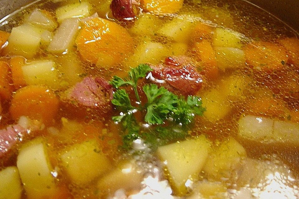 Gemüsesuppe mit Kasseler