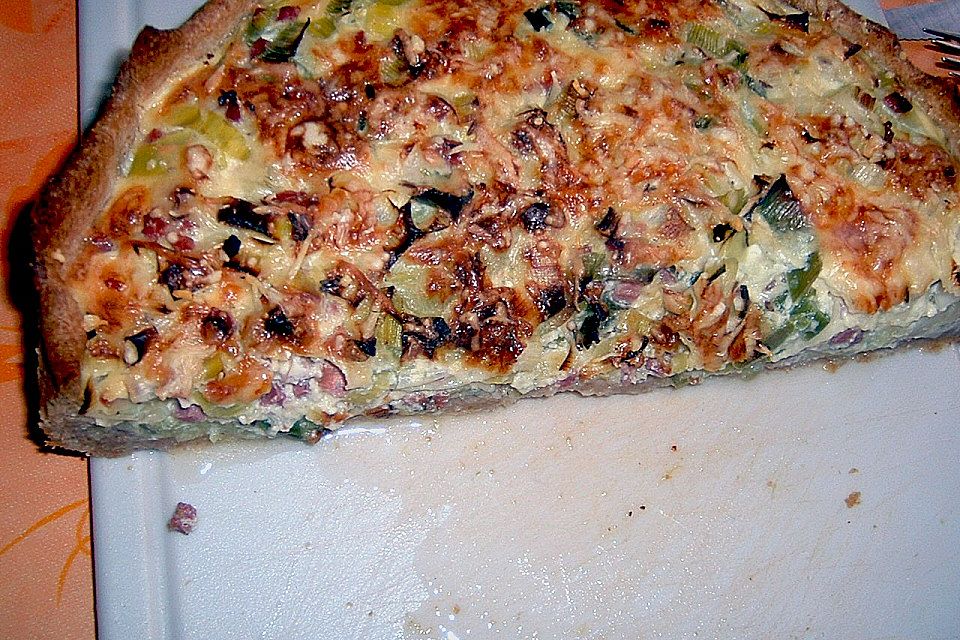 Lauchtorte mit Rauchfleisch