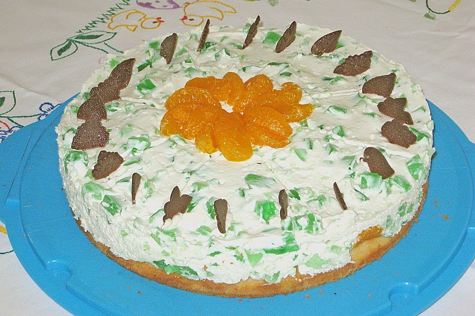 Grüne Pfirsichtorte