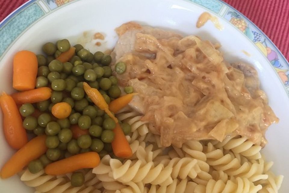 Minutensteaks mit Wiener Zwiebelsoße