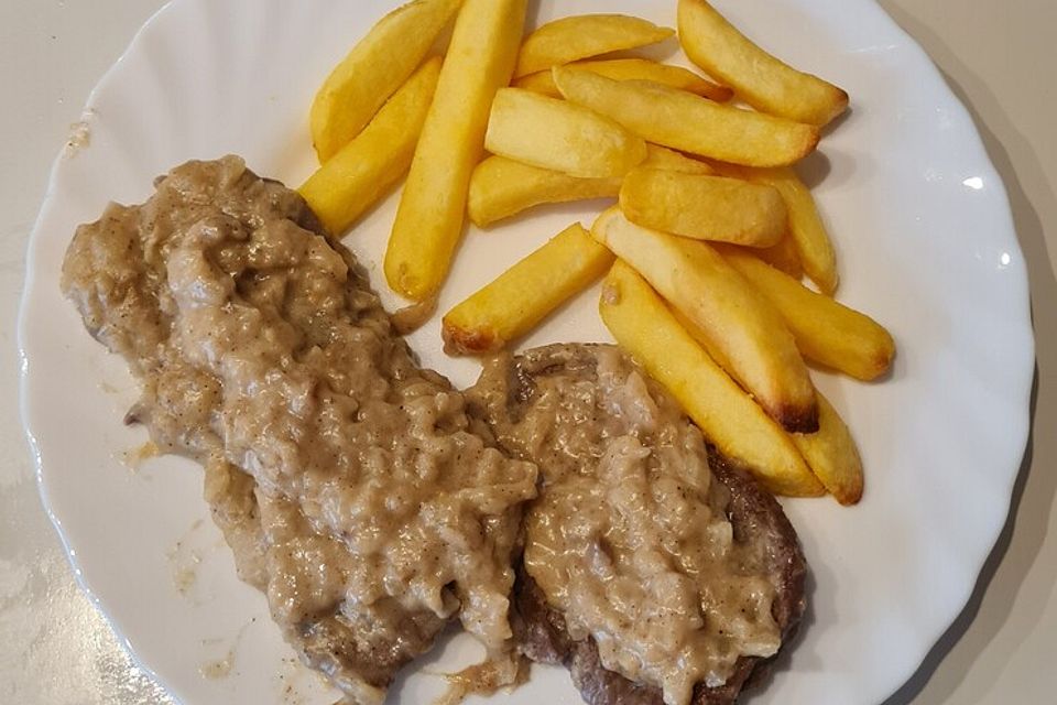 Minutensteaks mit Wiener Zwiebelsoße