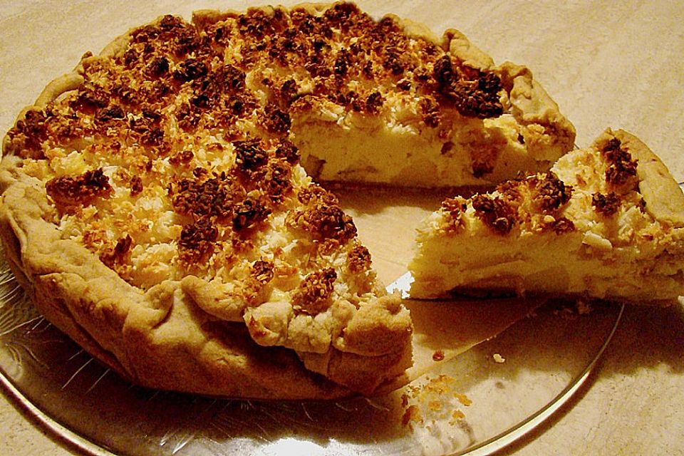 Apfel - Käse - Kokosstreuselkuchen