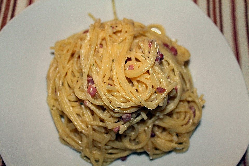 Pfannen - Spaghetti mit Katenschinken