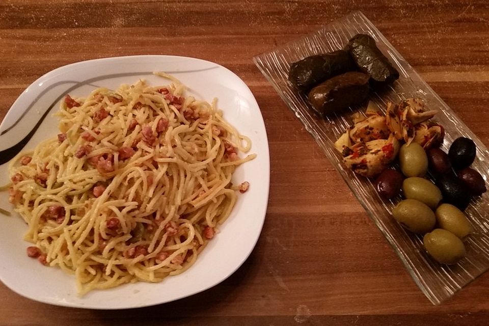 Pfannen - Spaghetti mit Katenschinken