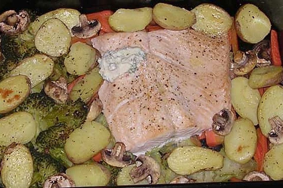 Lachs vom Blech