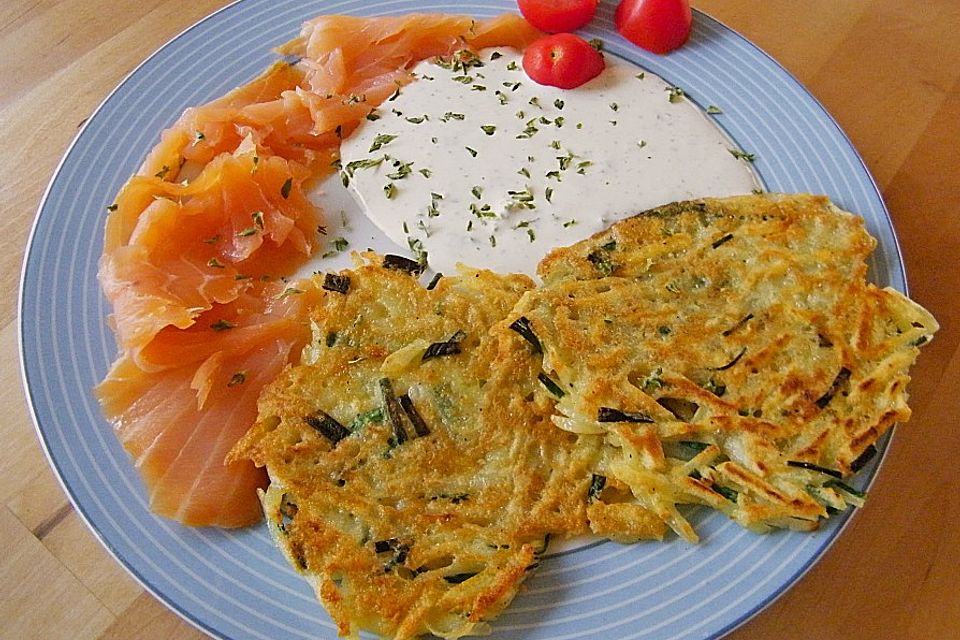 Schnittlauch - Rösti mit Räucherlachs