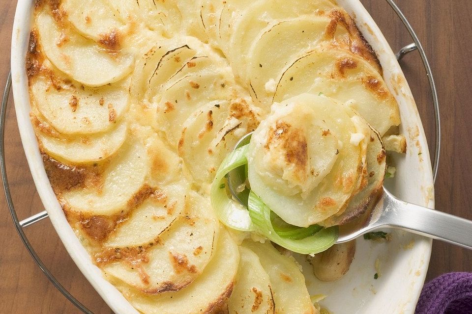 Leichtes, schnelles Kartoffelgratin