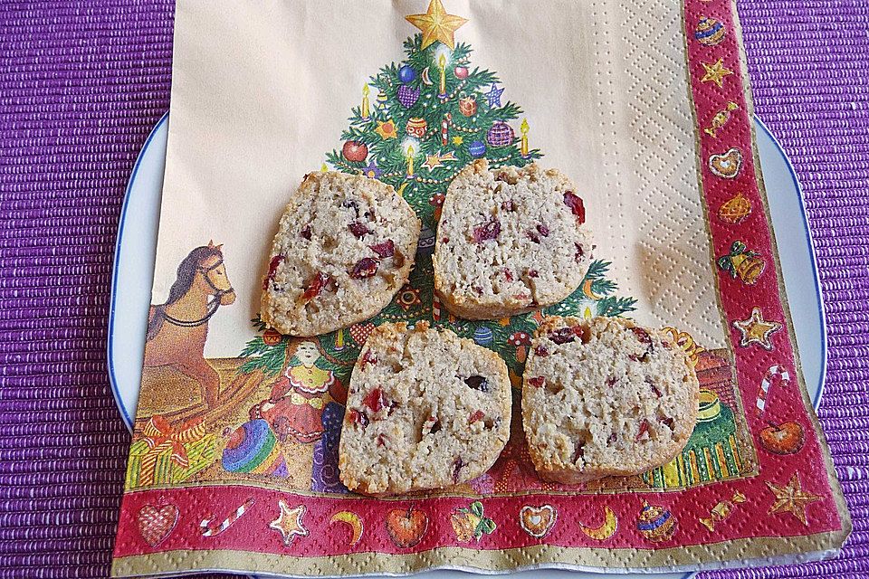 Mandelplätzchen mit Cranberries