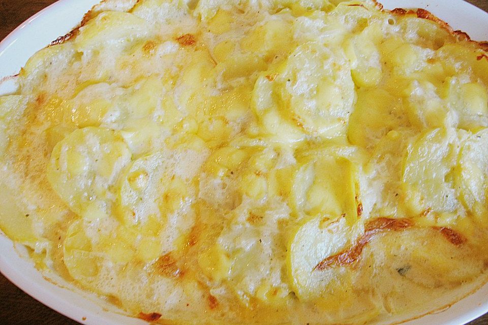 Spinat - Kartoffelgratin mit Kabeljaufilet