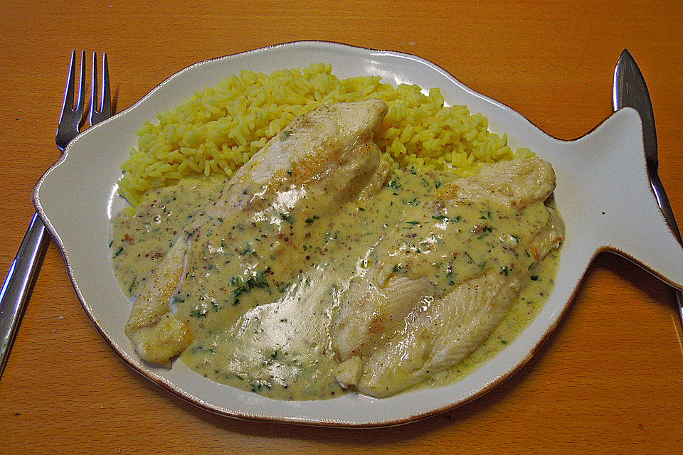 Fischfilet in Thymian - Zitronensoße