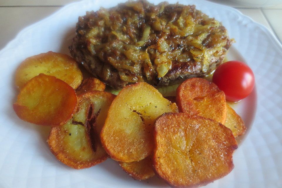 Raffiniertes Hüftsteak mit Zwiebelkruste