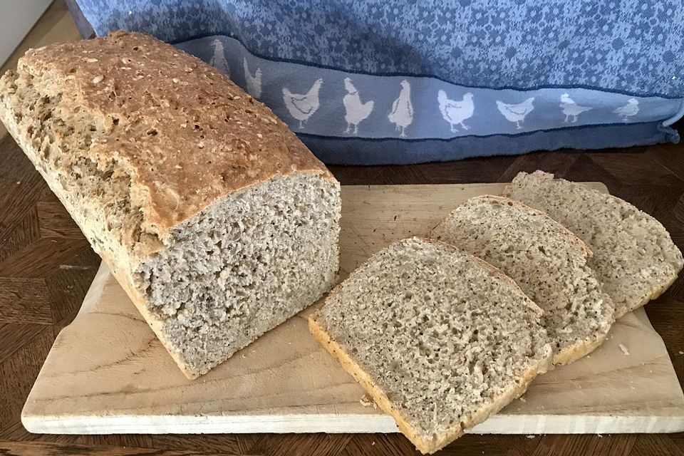 Saftiges Vollkornbrot ohne Kneten