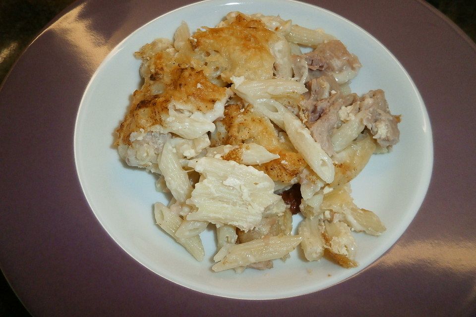 Makkaroni-Schinken-Gratin