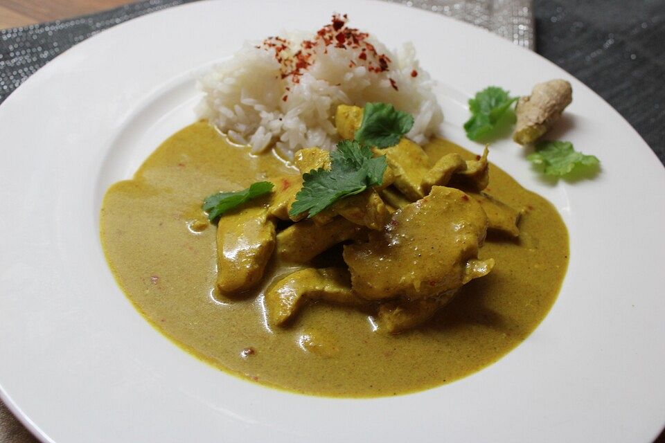 Curryhuhn in Kokosmilch