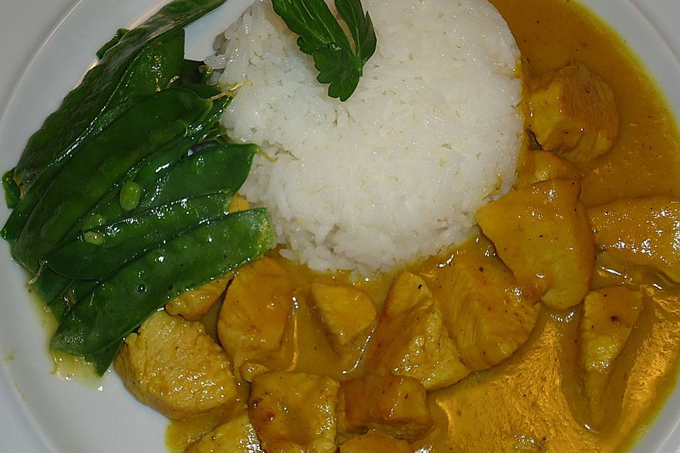 Curryhuhn in Kokosmilch