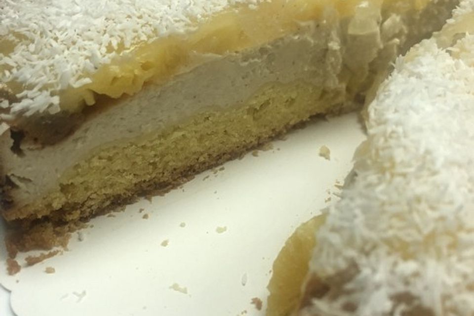 Käsekuchen mit Kokosmilch