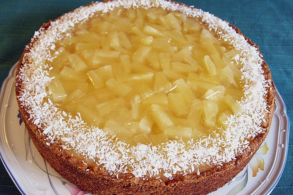 Käsekuchen mit Kokosmilch