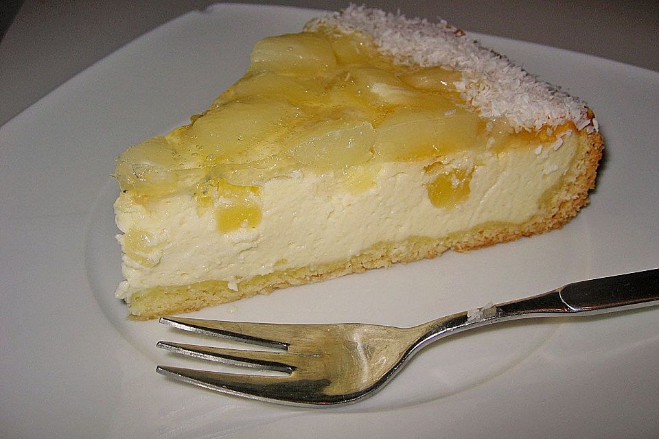 Käsekuchen mit Kokosmilch