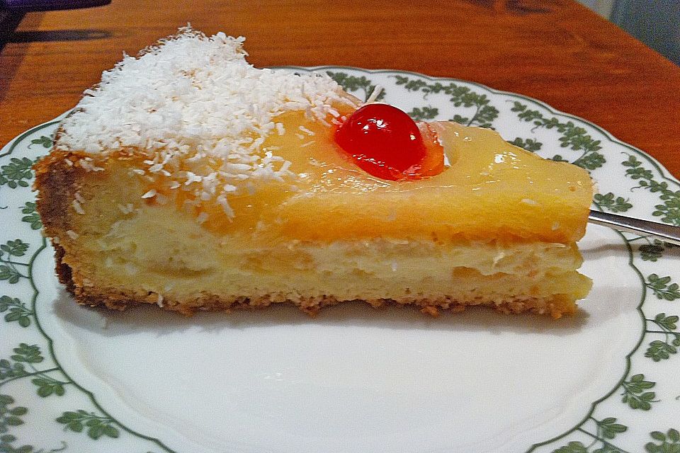 Käsekuchen mit Kokosmilch