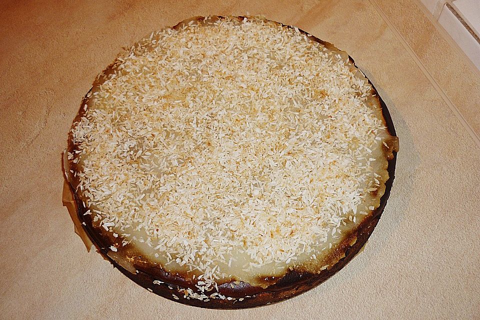 Käsekuchen mit Kokosmilch