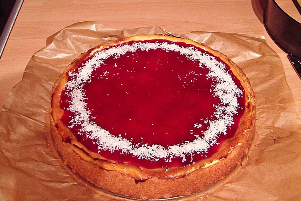 Käsekuchen mit Kokosmilch