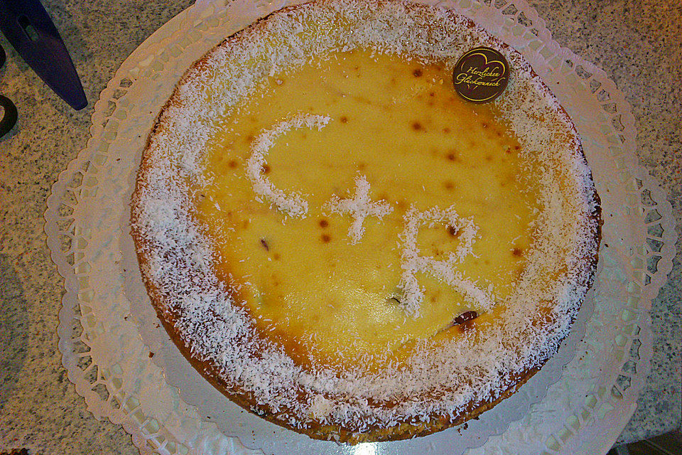 Käsekuchen mit Kokosmilch