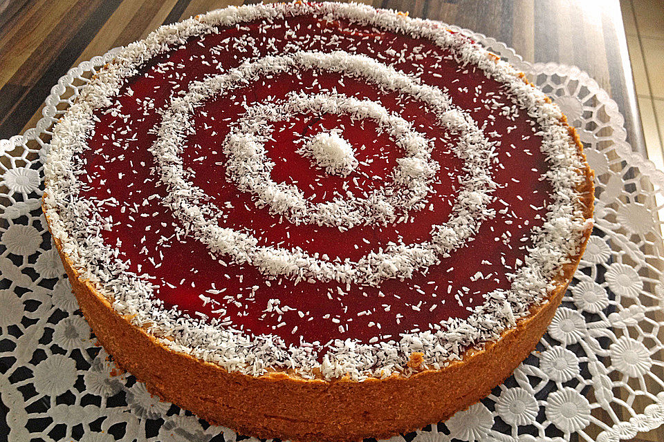 Käsekuchen mit Kokosmilch