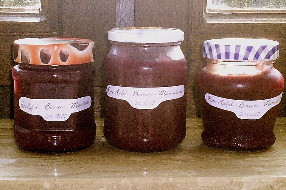 Rote Apfel - Birnen - Marmelade