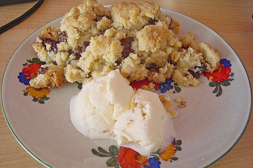 Bananen Crumble (mit Schoko)