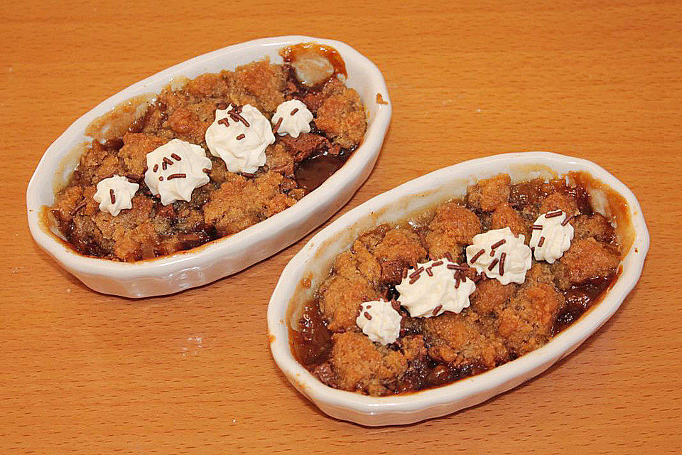 Bananen Crumble (mit Schoko)