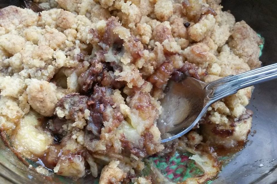 Bananen Crumble (mit Schoko)