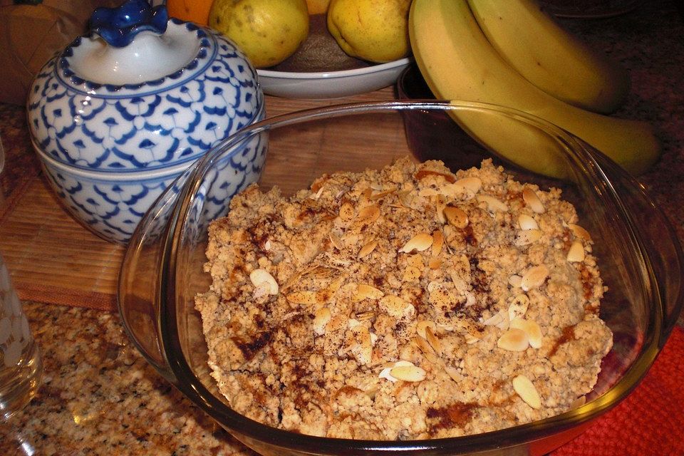 Bananen Crumble (mit Schoko)