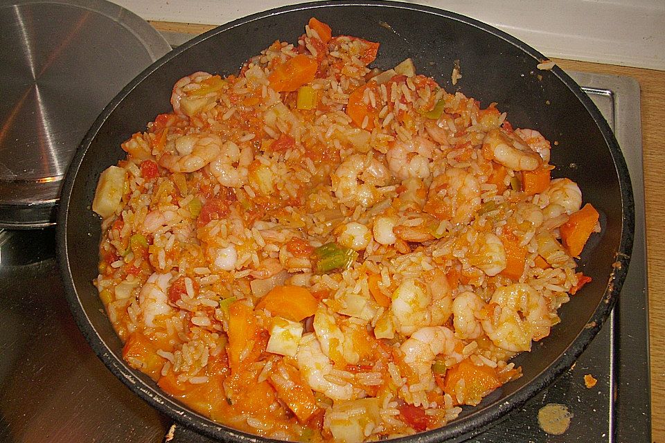 Falsches Risotto mit Scampi