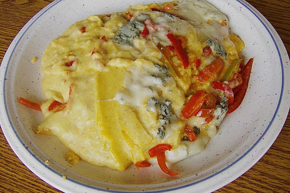 Paprika - Polenta mit Gorgonzola