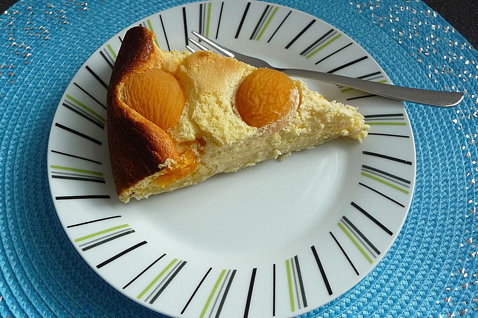 Topfenkuchen mit Marillen