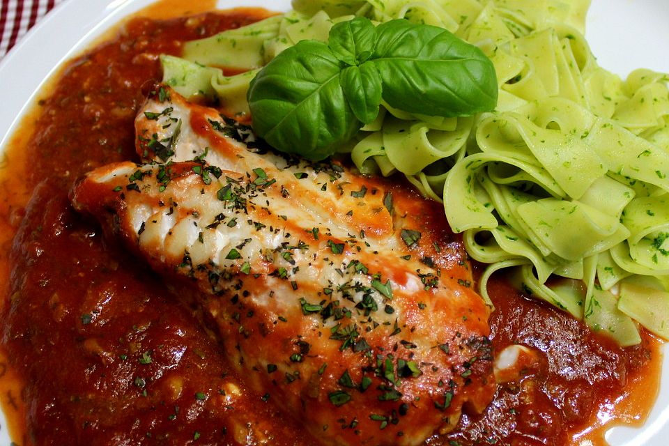 Rotbarschfilet in Tomatensauce