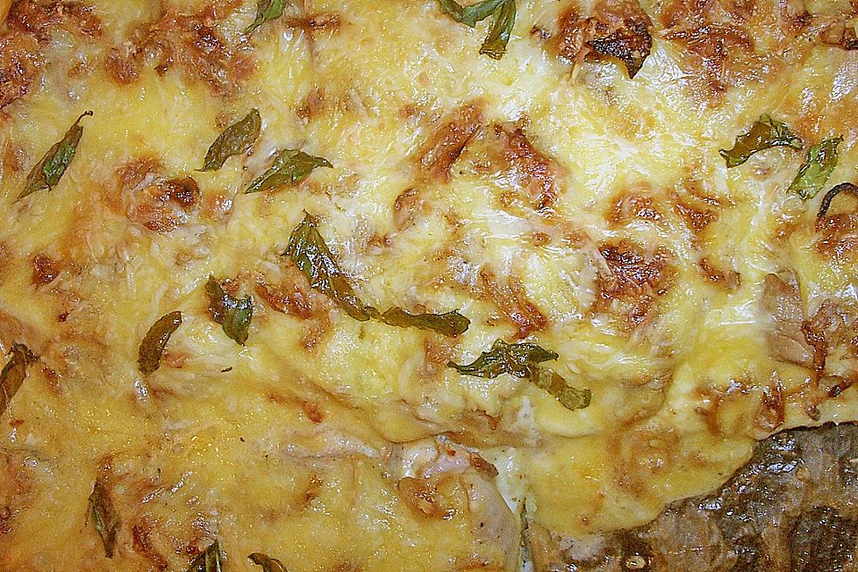 Kartoffelpizza mit Schweinefilet