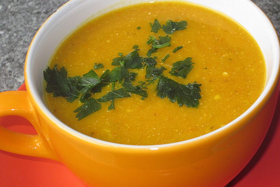 Kürbis - Linsen - Suppe